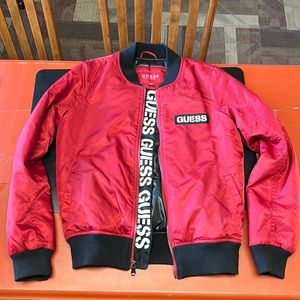 GUESS Women’s Size XS Red and Black Varsity Style Jacket. NWOT. Perfect Cond.!